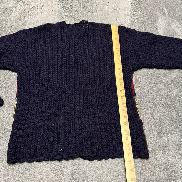 Vintage Robert Scott Knit Sweater Womens Small Cardigan Patchework Preppy - Picture 5 of 6